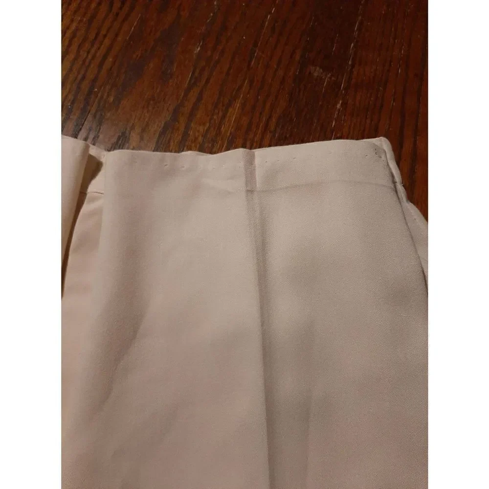 Size 14 Worthington Essential Cream Pleated Leg Rear Elastic Waist Trouser Pants